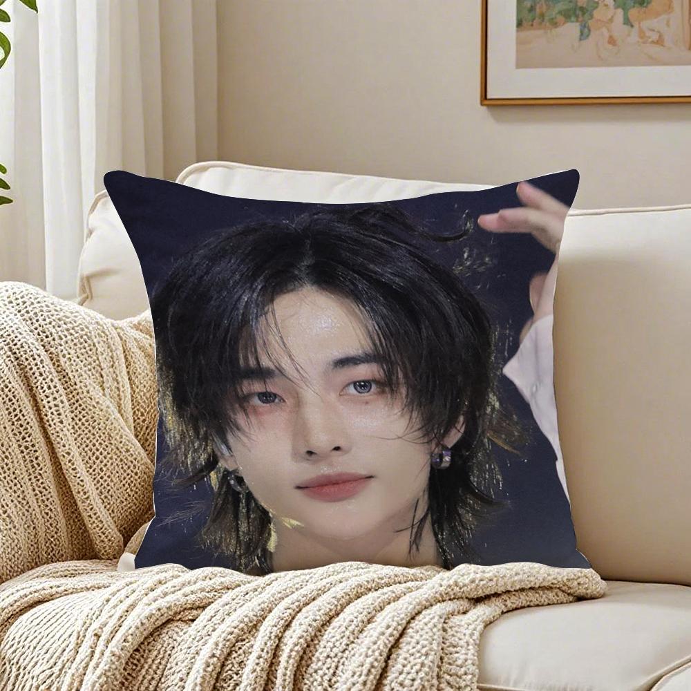 Handsome Singer H-Hyunjins Cushion Cover Linen Pillowcase Soft For Sofa Bed Home Room Decor
