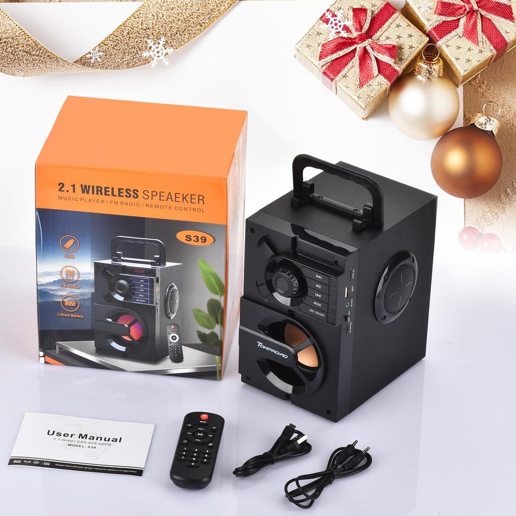 Bluetooth Speaker Portable Wireless Stereo Bass Speakers Subwoofer Column Support FM Radio RGB Lights Remote Control