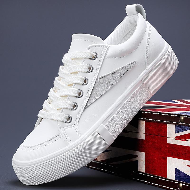 Neue Herrenschuhe für den Frühling, koreanischer Stil, modisch und vielseitig, lässige Herrenschuhe, bequem zum Schnüren, flache Low-Top-Lederschuhe