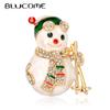 Blucome Christmas Brooches Cute Cartoon Christmas Snowman Anime Pins Versatile for Women Men Suit Scarf Hijiab Christmas Gift