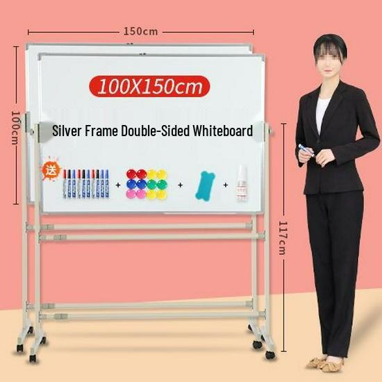 Large Double-Sided Mobile Magnetic Whiteboard for Home or Office