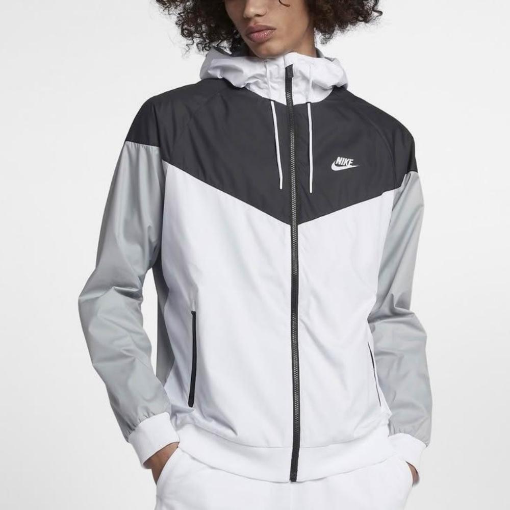 Nike Sportkläder Windrunner Huvjacka Vit Svart Varggrå 727325-101