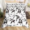 Red Rose Skull Bedding Duvet Cover Set 3D Floral Skull Printed Duvet Cover With Zipper,Soft Microfiber Gothic Decor Bedding Set