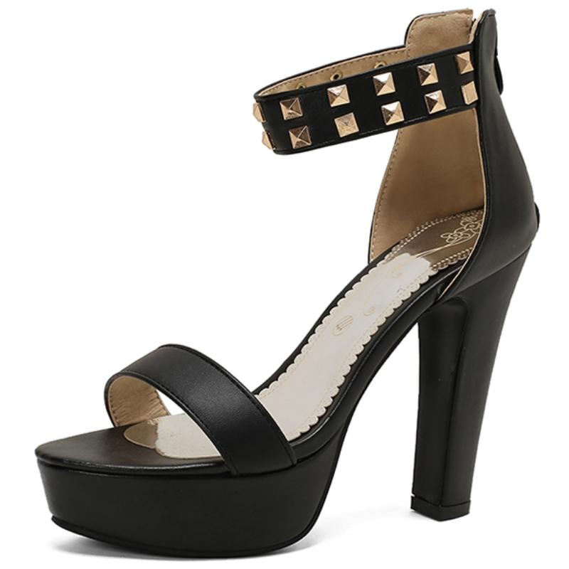 Fashion Women's Sandals Summer Shoes Platform Yellow Red High Heels Flip Flop Ankle Straps Black Blue Party Wedding Shoes Lady Big Size