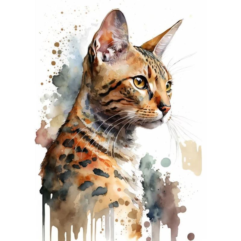 Retro Elegant Süß Aquarell Siamkatze Englische Kurzhaarkatze Kunstposter Öl Leinwand Gedruckte Wandmalerei Wohnzimmer Schlafzimmer Heimdekoration
