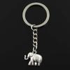 Elefant de modă pe două fețe 21x18x5mm Pandantiv 30mm Breloc de chei Lanț de metal de culoare argintie Bărbați Mașină Cadou Suveniruri Breloc