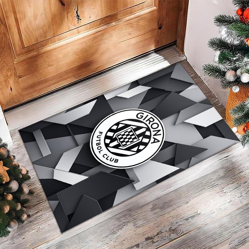 Girona FC Soccer Football Pattern Soft Area Rug Non Slip Indoor Floor Carpet Sports Decor Mat for Bedroom