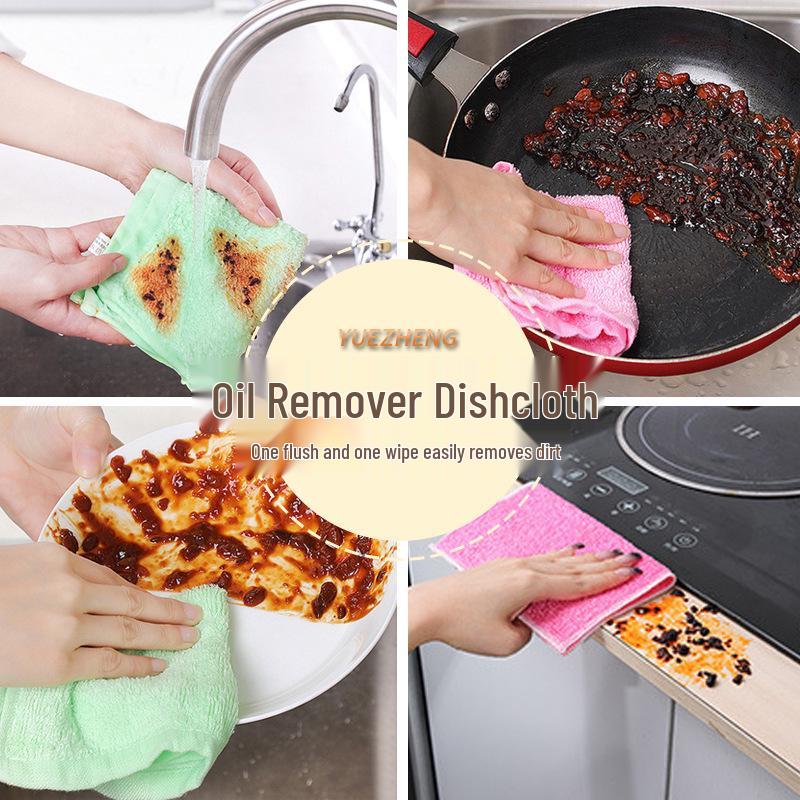 Bamboo Fiber Non-Stick Oil Remover Dishcloth - Wechat Hot Kitchen Cleaning Rag