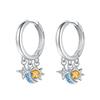 925 Silver Inlaid Zircon Butterfly Earrings Insect Element Design Women's Fashion Party Jewelry Gift Ear Loops