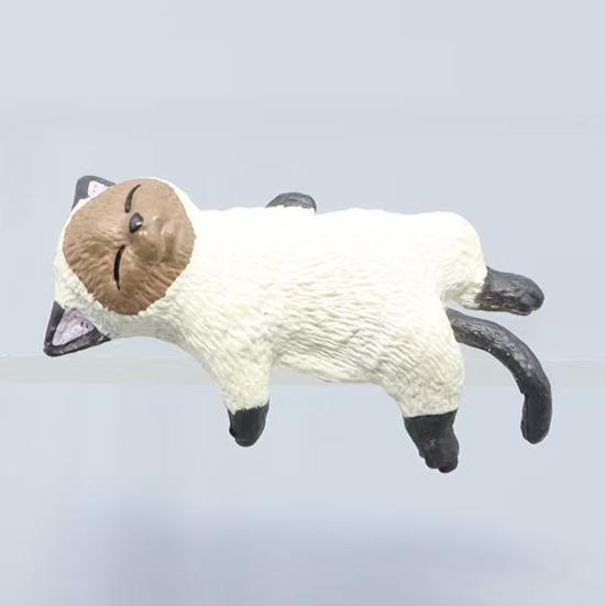 Ornement de Voiture Léger Mini Figurine de Chat Décoration d'Écran d'Ordinateur Bureau Accessoires de Tableau de Bord de Voiture