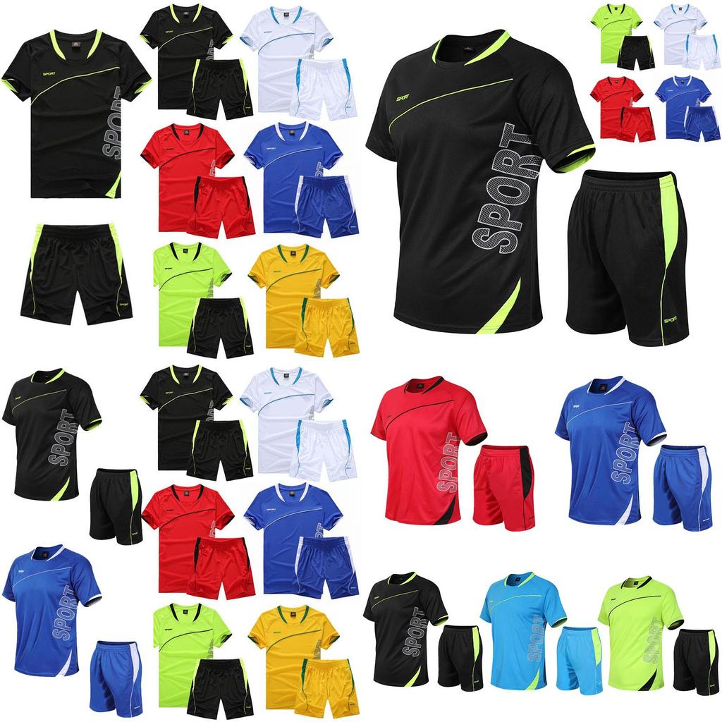 Running Sports Men Suit Quickdrying Short Sleeve Shirts Summer Shorts Gym