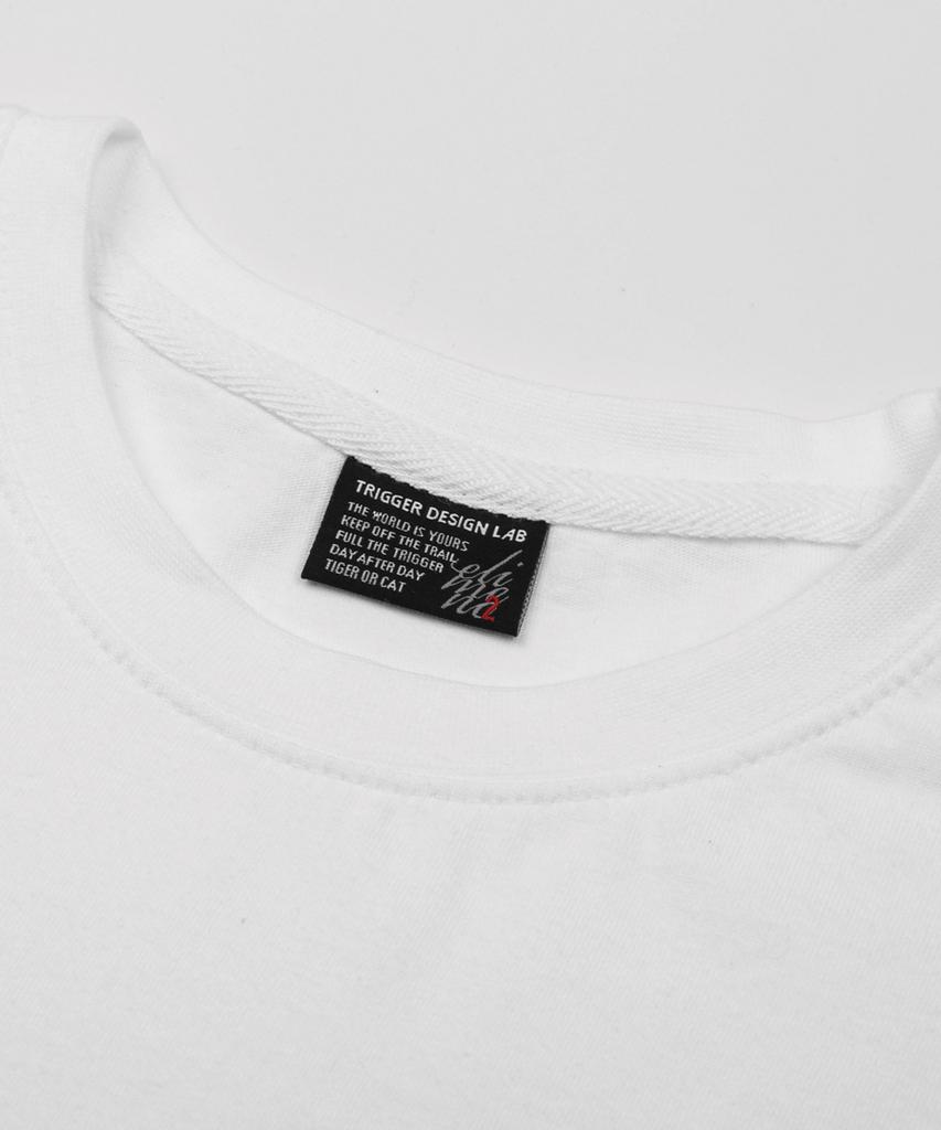 Deulousi Dw Lettering Heart Short Sleeve T-Shirt White