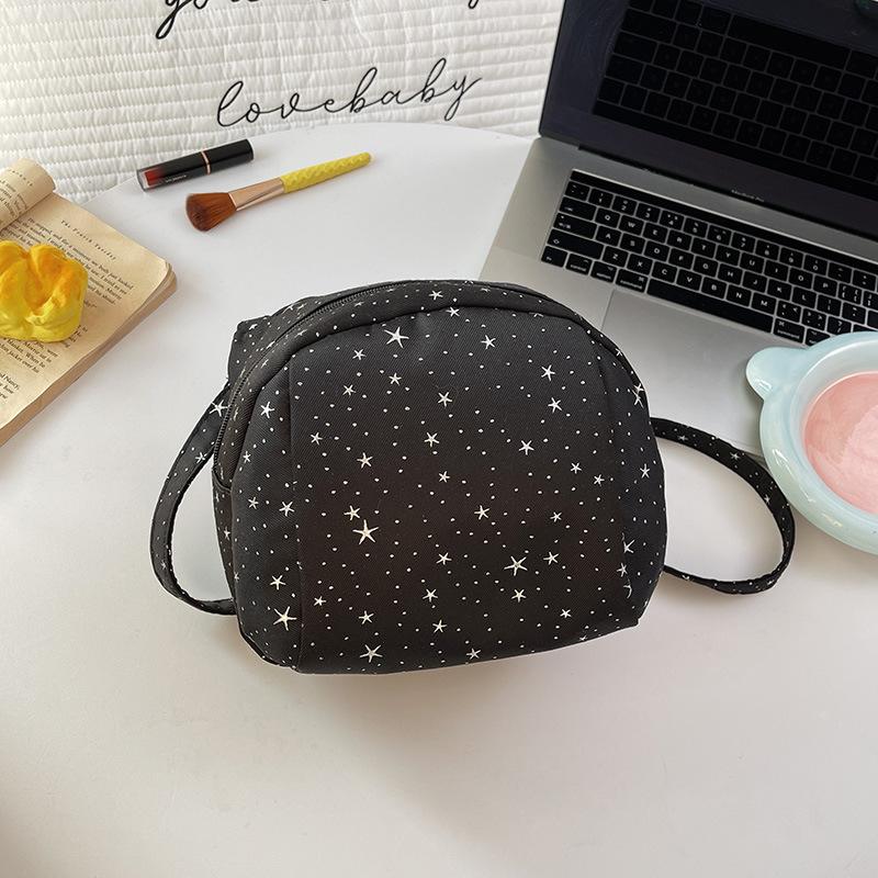 New Canvas Star Print Shoulder Bag for Women Fashionable Shell Shape Crossbody Casual Daily Handbag