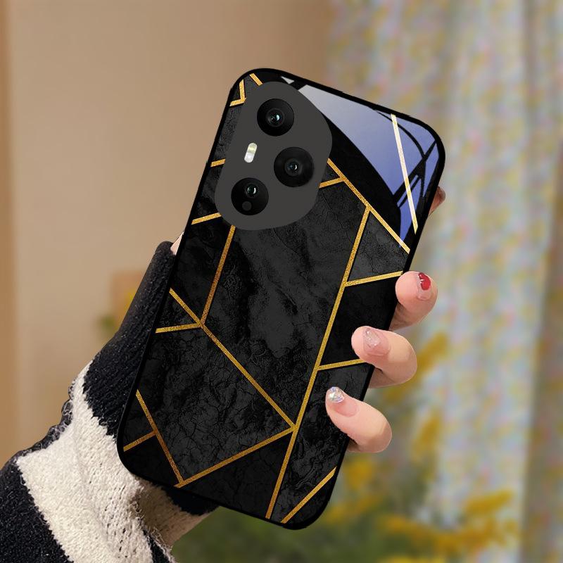 Gehärtetes Glas Handyhülle Für Honor 400 Pro Honor400 Lite 5G Hülle Luxus Bemalt Hartes PC Fundas Stoßfeste Schutzhülle