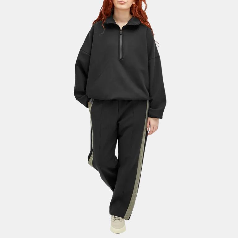 Men's Sweatshirt Adidas X Fear of God Athletics Suede Fleece 1/2 Zip Sweatshirt 'Black'