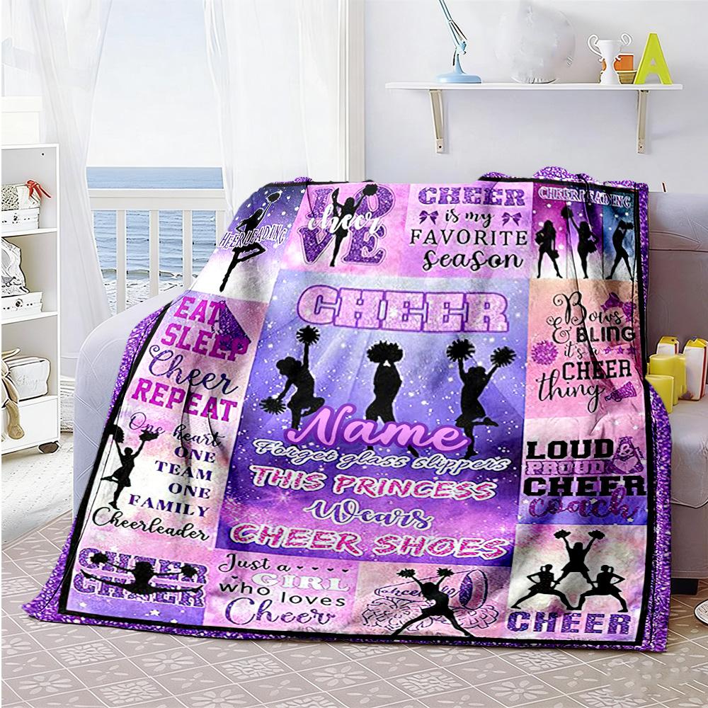 Cheerleading555 Customize Your Name Blanket Throw Customizable Blanket Ultra-Soft Perfect for Couch Livingroom Bedding Chair All-Season Use