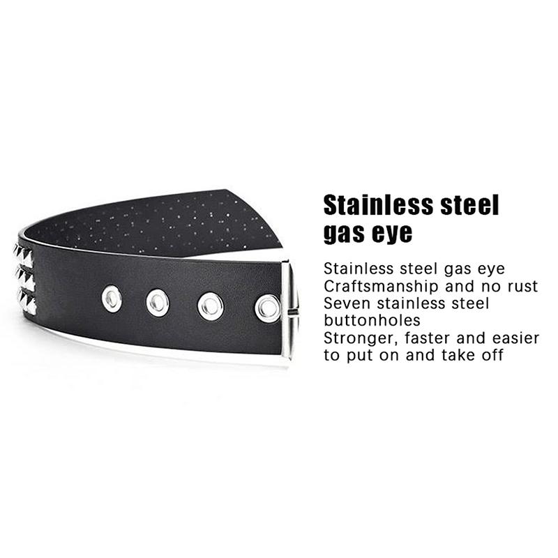 Rivet Hollow Bullet Decoration Belt Ladies Leather Studded Gift Man'S Goth Rock Wild Adjustable Women Punk Black Belt
