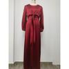 Spring New Waist Lace-up Elegant Satin Dress