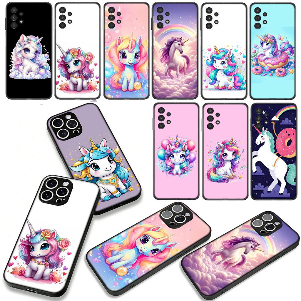 Cover Cartoon Unicorn Horse for Samsung Galaxy A25 A37 A57 A12 A14 A31 A41 A50 A51 A70 A71 A72 A21S A04 M15 Note 20 9 8 10 Case