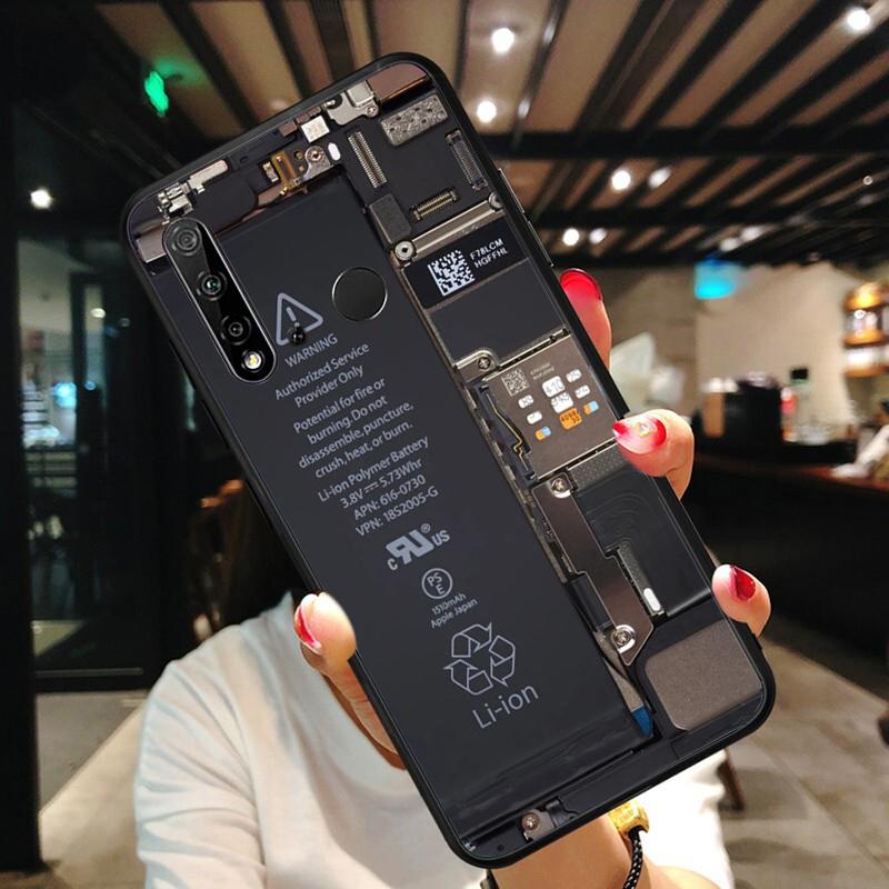 Battery Circuit Board Phone Case For Huawei P50 Pro P30 P40 Lite P40Pro P20 Lite Mate 20 Pro Nova Y70 Y90 9 SE P Smart Funda