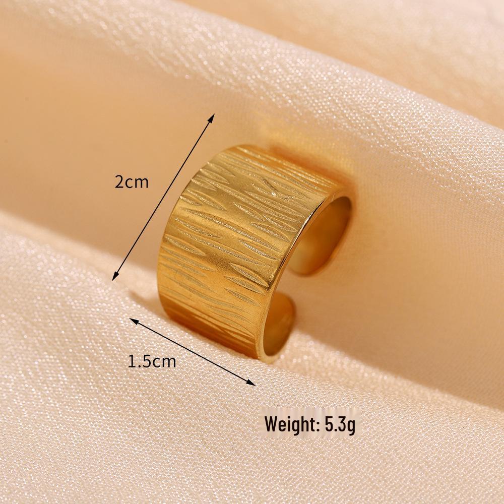 Minimalistischer unregelmäßiger offener Ring aus Edelstahl: Europäischer & Amerikanischer Stil Stapelbares Zeigefinger-Accessoire für Damen