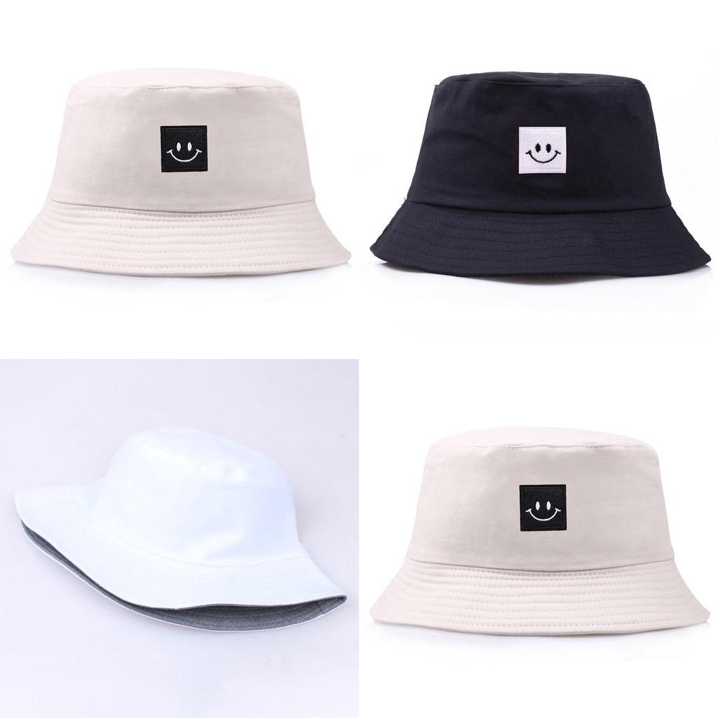Smiley Face Patch Folding Fisherman Bucket Hat For Unisex Men And Women Outdoor Fun