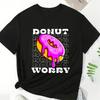 Casual Donuts Cartoon Graphic T Shirt for Clothing Fashion Print Doughnut Short Sleeve T-shirt Loungewear Pajama Tops