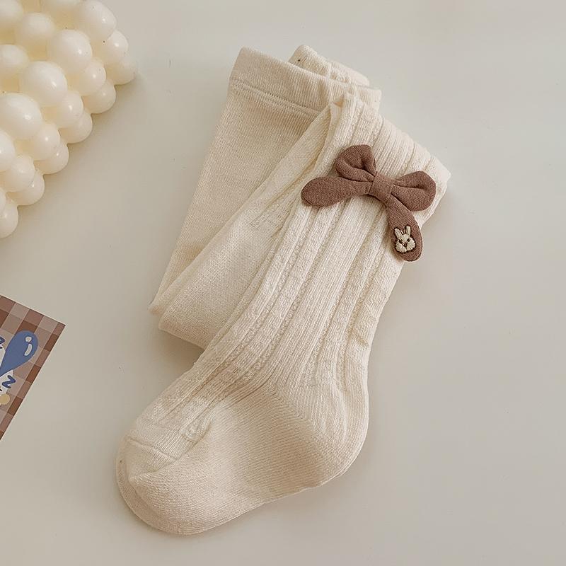 Baby Tights Leggings for Spring Autumn High Waist Combed Cotton Bow Infant Girls Pantyhose for 0-1years