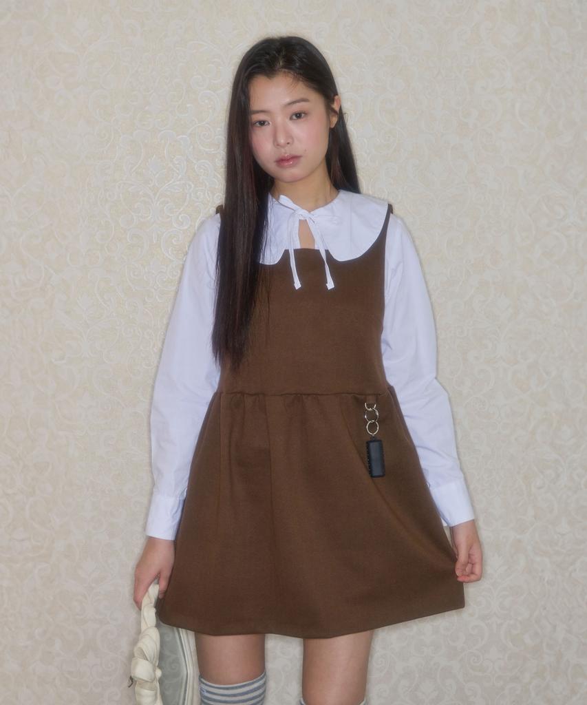 Leteoli Square Neck Sleeveless Dress_Brown