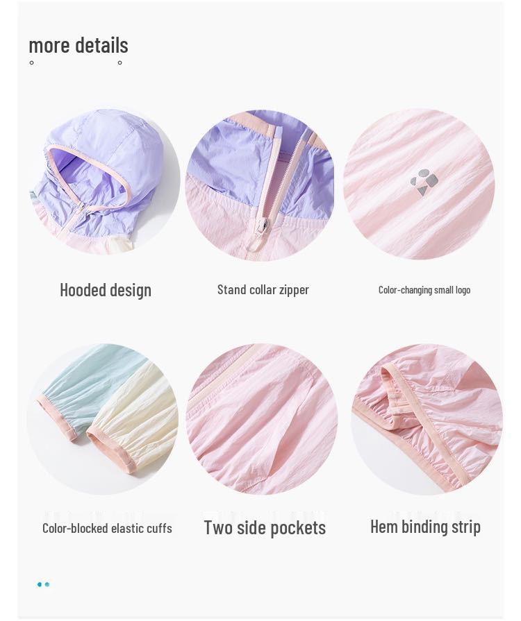 Girls' Summer Hooded Mesh Sun Protection Jacket