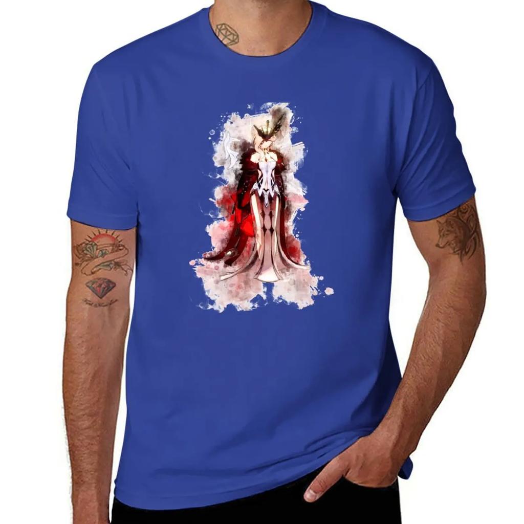 Genshin Impact - Signora *watercolor* T-Shirt Customizeds Kawaii Clothes Plain T Shirts for Men Cotton