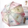 1pc Sturdy 8-Bone Auto Umbrella, Blush Peony Tender Seasonal Growths Umbrella, Digital Printed, Foldable Umbrella for On-the-Go Outdoor Use