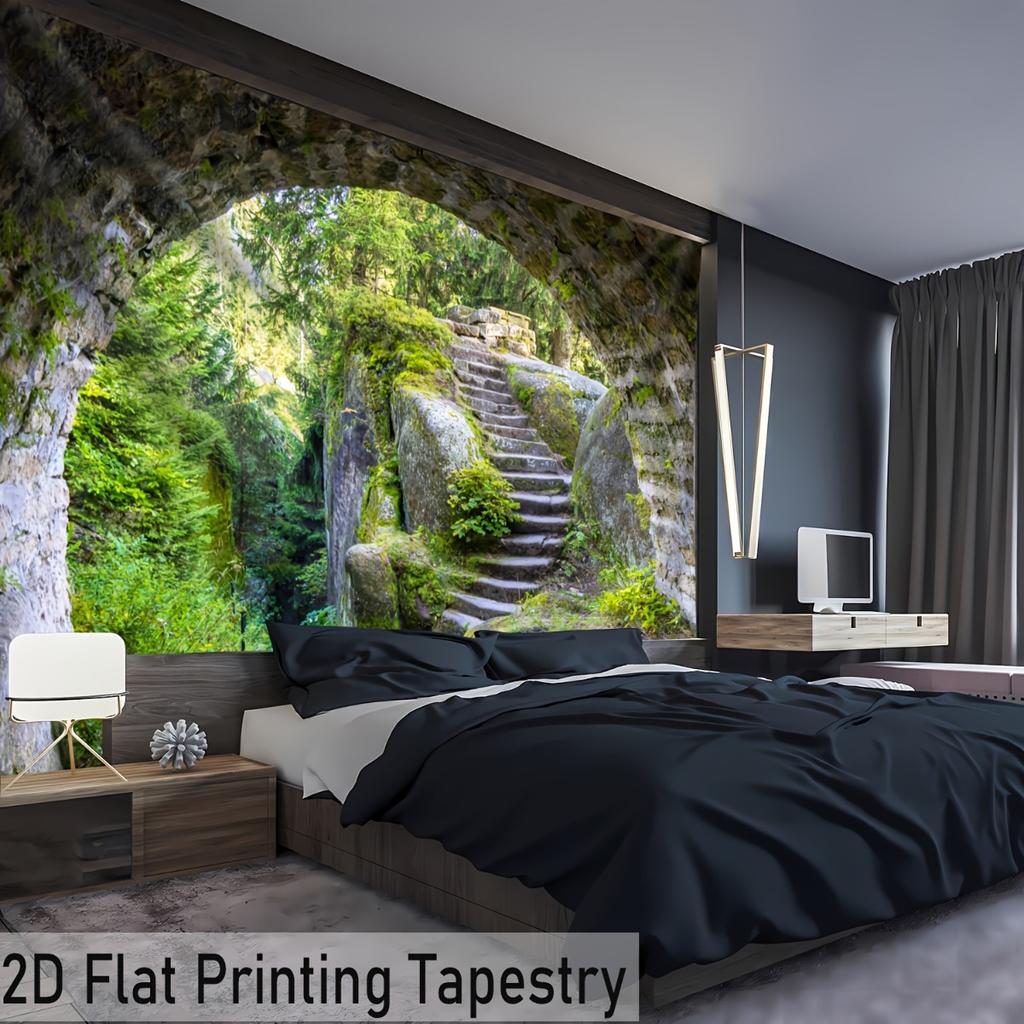 2D Flat Design 1-piece Cave Tree Ladder Tapestry Suitable for Bedrooms Parties and Bohemian Decor