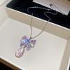 Stainless Steel Diamond Flower Earring and Necklace Set - Fresh, Sweet, and Luxurious.