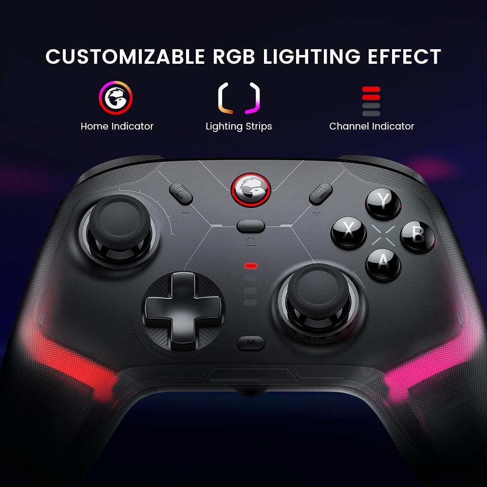 Draadloze Gaming Controller met Hall Effect Joystick - Compatibel met Switch, PC, iPhone & Android (Bluetooth/2.4G/Bedraad)