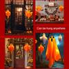 3 Stück Halloween Hängegeister 19,6" LED Leuchtend Outdoor Fliegender Weißer Geist für Vorgarten Terrasse Rasen Garten Party Deko