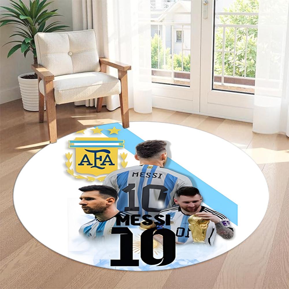 Messi Round Floor Mat Perfect for Outdoor Decorate Room Kitchen Living Rooms Antislip Round Carpet Office Home Decor