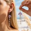 Summer Beach Long Dangle Earrings For Women Translucent Jellyfish Crystal Beads Tassel Earring Tropical Holiday Party Jewelry