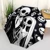 1 Auto Open Jack Skellington, Sally Themed Colorful 8-rib Portable Umbrella for Men and Women, A Compact Commuting Companion Suitable for Da