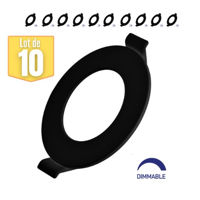 Set of 10 Dimmable LED Panels 4W 6500K 280lm Black IP40