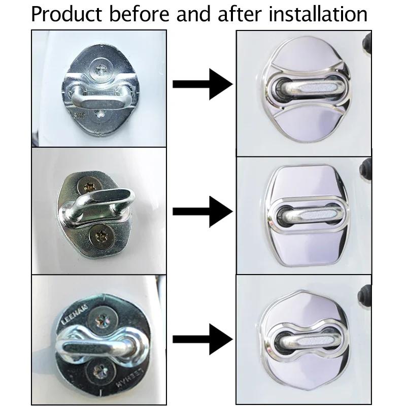 MYMX8 Stainless Steel Car Covers Door Lock Protecting Cover For Kia Rio Ceed Sportage Cerato Soul Sorento K2 K5 Picanto Optima