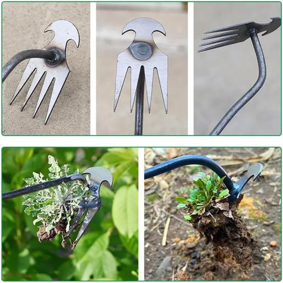 Uprooting Weeding Tool Garden Rake with Long Handle High Strength Polished Surface Weed Remover Tool Garden