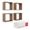 Cube Wall Hanging Shelves, 4 pieces - No. 30 walnut
