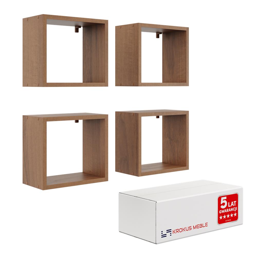 Cube Wall Hanging Shelves, 4 pieces - No. 30 walnut