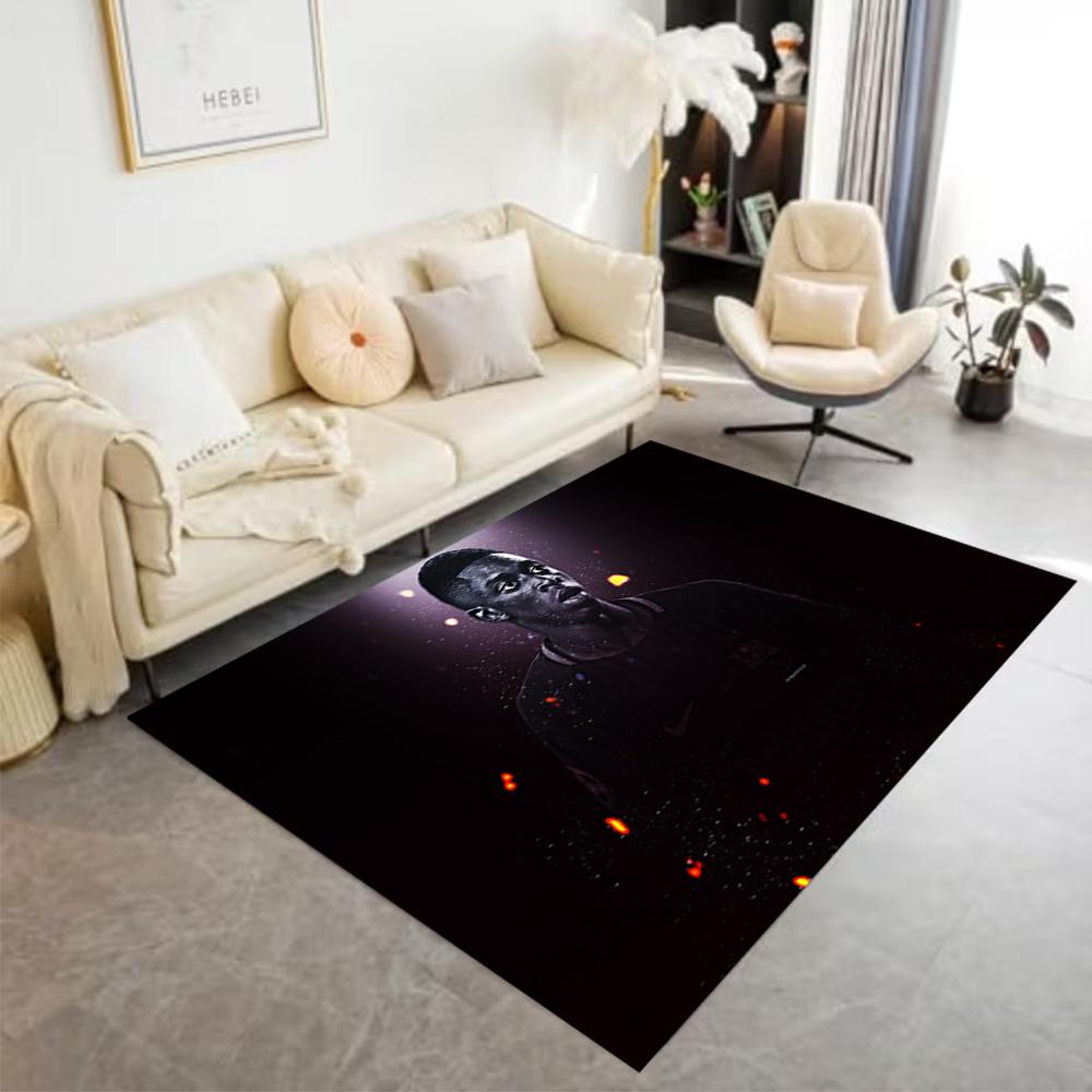 Argentina Football Player Pose Floor Mat Design for Foyer Study Room Hallway Playrooms Anti-slip Rug Anime Office Decor
