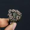 Natural Rough Labradorite Gemstone Copper Wire Wrap Gift Ring Size 6.5 j5P70