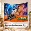 Benutzerdefinierte Namens-Text-Wandteppich, Rocket League Boho Wandbehang, Dekorativer Hintergrund-Wandteppich für Zimmer