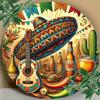 Metal Round Cactus Sign 8 Inch Mexican Home Bar Wall Decor For Garage Man Cave Cinco De Mayo Centerpiece