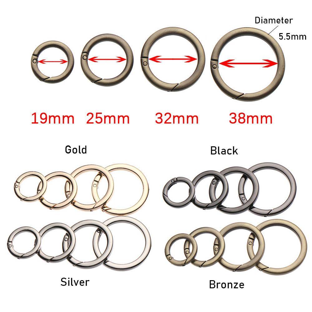 Round Push Trigger Bag Belt Buckle Carabiner Purses Handbags Snap Clasp Clip Spring O-Ring Buckles