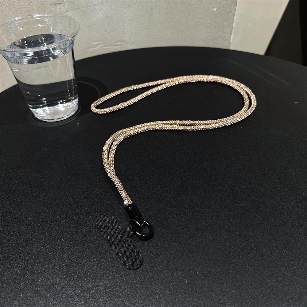 Luksus Rhinestone Kryssbody Lanyard Stropp Telefon Armbånd Glitterkjede Telefon Anheng Sjarm Anti-Tap Lanyard Smykker